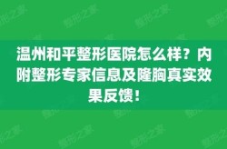 温州和平整形医院口碑如何？求实例分享效果对比！